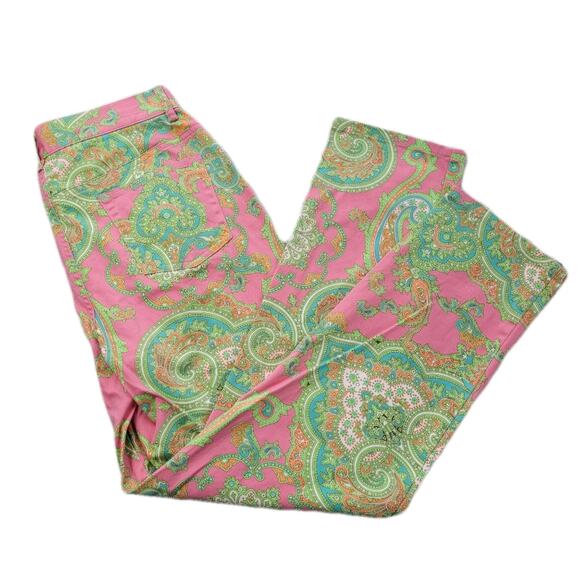 Lauren Ralph Lauren Paisley Cropped Pant size 4P - Picture 1 of 9
